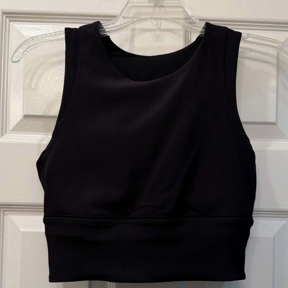 lululemon black Ribbed Crop Tank Top